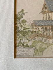 Walter Horton House, Sheffield, PA, 1884, David Dean, Original Hand Colored -