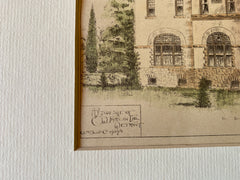 Residence of C D Farlin, Detroit, MI, 1884, William Scott, Original Hand Colored -