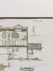 Public Bath, Newark, NJ, 1913, Werner & Windolph, Original Hand Colored