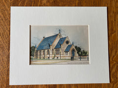 Grace Church Chapel, Philadelphia, PA, 1893, Robert A. Pitts Original Hand Colored