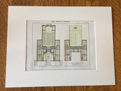 St Marys Parochial School, Far Rockaway, NY, 1913, Plan, Original Hand Colored *