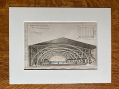 Detroit Roller Skating Rink, MI, 1885, W E Brown, Original Hand Colored -