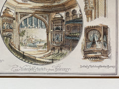 City Theatre, Brockton, MA, 1885, John A Fox, Original Hand Colored -