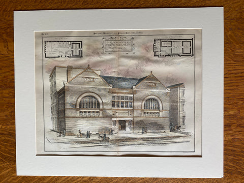 Mercantile Trust & Deposit Co., Baltimore, MD, 1885, Original Hand Colored -