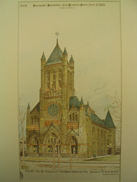 First M. E. Church , Wilkes-Barre, PA, 1888, Bruce Price