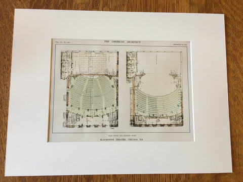 Blackstone Theatre, Chicago, IL, 1913, Marshall & Fox, Original Hand Colored *