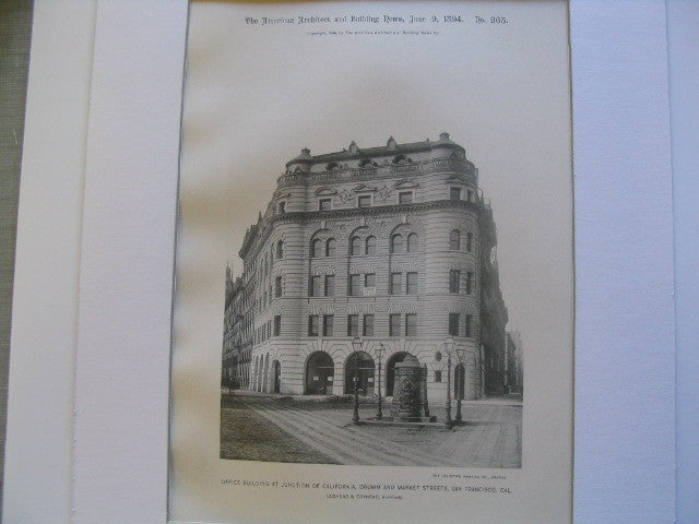 Office Building at the Junction of California, Drumm and Market Streets, San Francisco, CA, 1894, Coxhead and Coxhead