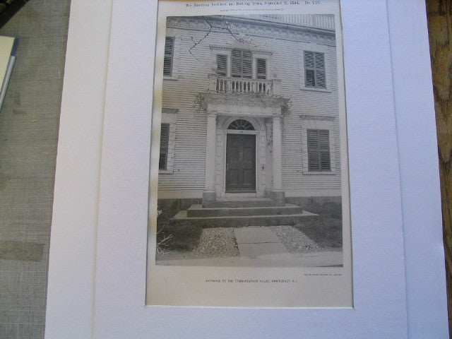 Entrance to the Starkweather House, Pawtucket, RI, 1894