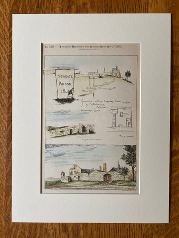 Newgate Prison, East Granby, CT, 1885, Original Hand Colored -