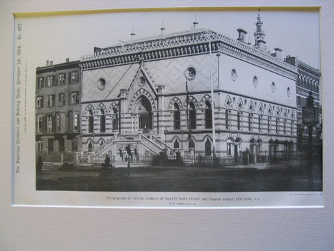 Academy of Design at the corner Twenty-Third St. and Fourth Avenue, New York, NY, 1897, R. M. Hunt
