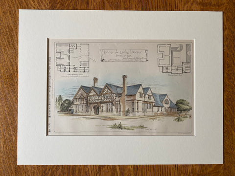 Livery Stables for Lemuel Coffin, Devon, PA, 1885, Original Hand Colored -