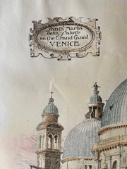 Santa Maria della Salute, Grand Canal, Venice, 1885, Original Hand Colored -