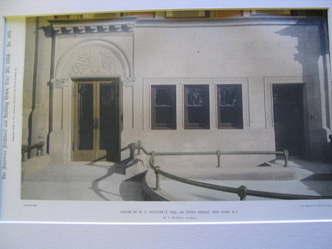 House of W. E. Roosevelt at 804 Fifth Avenue, New York, NY, 1894, W. H. Russell