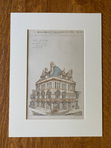 Standard Oil Office Building, Pittsburgh, PA, 1885, Hand Colored Original -