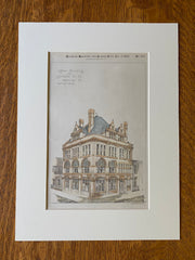 Standard Oil Office Building, Pittsburgh, PA, 1885, Hand Colored Original -