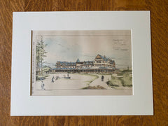 Hotel, Los Angeles, CA, 1885, Franz Zerrahn, Hand Colored Original -