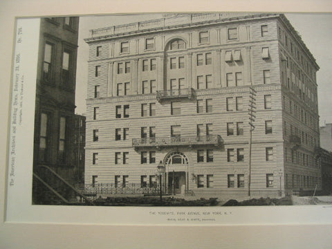 The Yosemite on Park Avenue, New York, NY, 1891, McKim, Mead and White