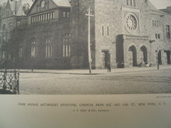 Park Avenue Methodist Episcopal Church on Park Ave and 86th St, New York, NY, 1892, J. C. Cady and Co.
