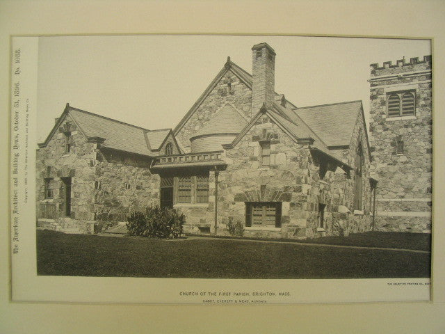 Church of the First Parish, Brighton, MA, 1896, Cabot, Everett and Mead