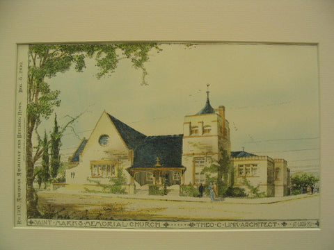 St. Mark's Memorial Church, St. Louis, MO, 1900, Theo. C. Link