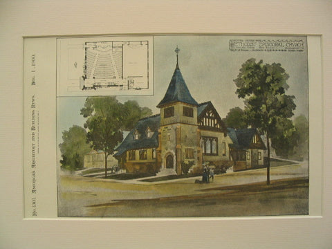 Methodist Episcopal Church at Highland Station, West Roxbury, MA, 1900, Thayer and Bowser