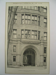 Entrance to Phelps Hall at Yale, New Haven, CT, 1897, C. C. Haight