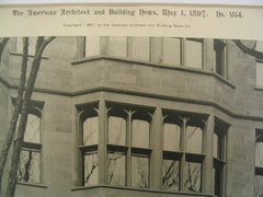Entrance to Phelps Hall at Yale, New Haven, CT, 1897, C. C. Haight