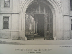 Entrance to Phelps Hall at Yale, New Haven, CT, 1897, C. C. Haight