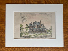 Cady Residence, Nebraska City, NE, 1886, Hand Colored Original -