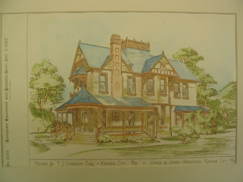 House for T. J. Cookson,, Kansas City, MO, 1887, James and James – St ...
