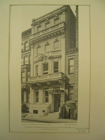 House of E. G. Bloomingdale on East 63rd, New York, NY, 1901, Buchman and Fox