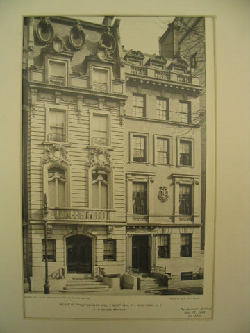 House of Philip Lehman at 7 West 54th St, New York, NY, 1901, J. H. Duncan