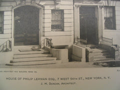 House of Philip Lehman at 7 West 54th St, New York, NY, 1901, J. H. Duncan