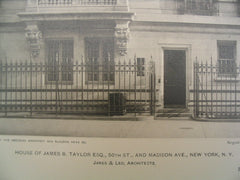 House of James B. Taylor on 50th St and Madison Avenue, New York, NY, 1901, Janes and Leo