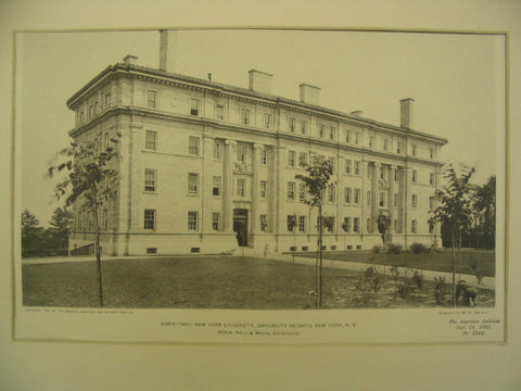 Dormitory at New York University in University Heights, New York, NY, 1901, McKim, Mead and White