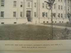 Dormitory at New York University in University Heights, New York, NY, 1901, McKim, Mead and White