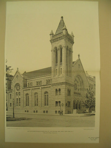 Scotch Presbyterian Church on 96th Church and Central Park West, New York, NY, 1901, William H. Hume