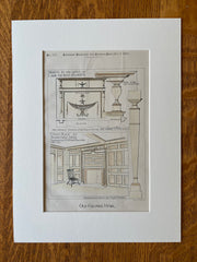 Office of Lamb & Rich, Waitt Place, Barnstable, MA, 1886, Hand Colored Original -