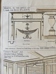 Office of Lamb & Rich, Waitt Place, Barnstable, MA, 1886, Hand Colored Original -