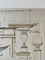Office of Lamb & Rich, Waitt Place, Barnstable, MA, 1886, Hand Colored Original -