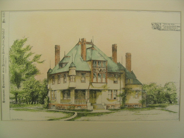 House for F. H. Levey, Elizabeth, NJ, 1887, Bruce Price