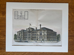 Medical Library & Museum, US Army, Washington DC, 1886, Hand Colored Original -