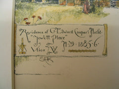 Residence of G. Edward Cooper, Jewett Place , Utica, NY, 1888, G. Edward Cooper