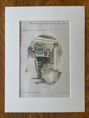 Commonwealth Ave House, Interior, Boston, MA, 1886, Hand Colored Original -