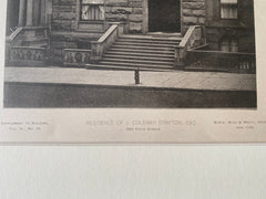 J Coleman Drayton House, 380 5th Ave, New York, McKim Mead & White, Architects, 1885, Original