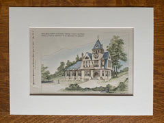 Santa Paula Academy, Ventura Cty, CA, 1889, E A Coxhead, Original Hand Colored -