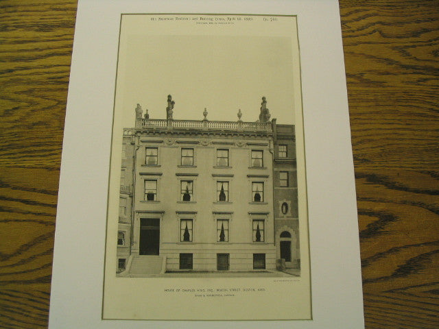 House of Charles Head, ESQ., Beacon Street, Boston, MA, 1890, Shaw & Hunnewell