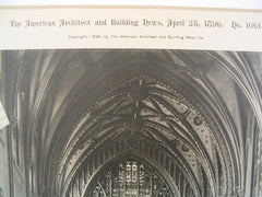 Nave at Trinity Church, New York, NY, 1896, Richard Upjohn