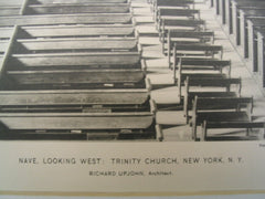 Nave at Trinity Church, New York, NY, 1896, Richard Upjohn