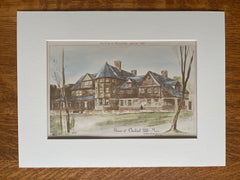 Chestnut Hill House, Boston, Massachusetts, 1887, Original Hand Colored -